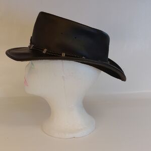 Minnetonka Black Leather Hat